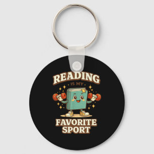 Funny reading is favorite sport book lover humor keychain