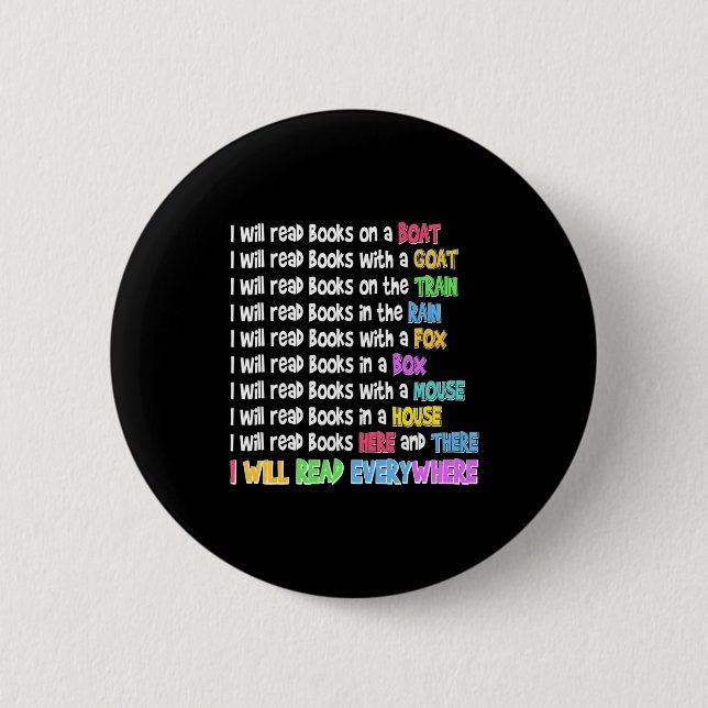 Funny reading lover will read book everywhere button (Front)