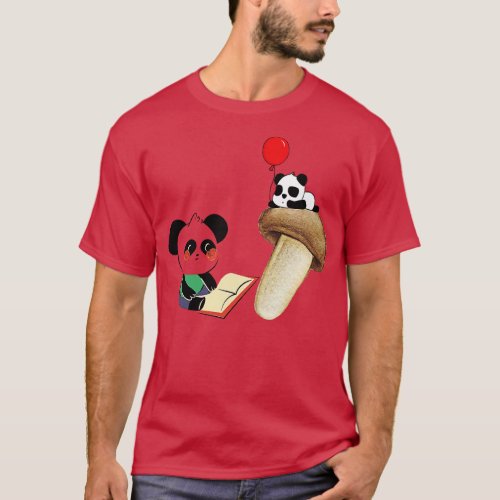 Funny Reading Panda T_Shirt