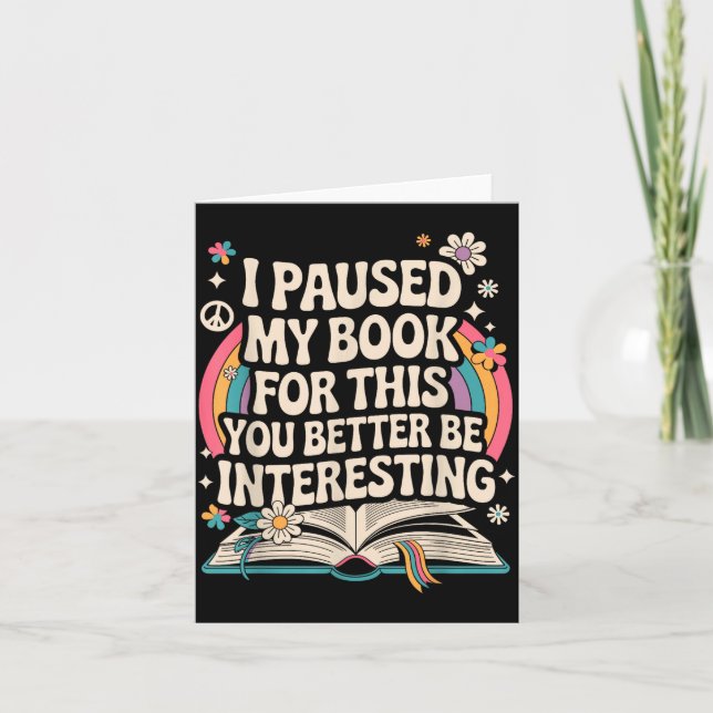 Funny Reading Quote For Bookworm And Librarian  Card (Front)