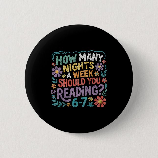 Funny Reading Six Seven Meme Book Lover 67 Teacher Button (Front)
