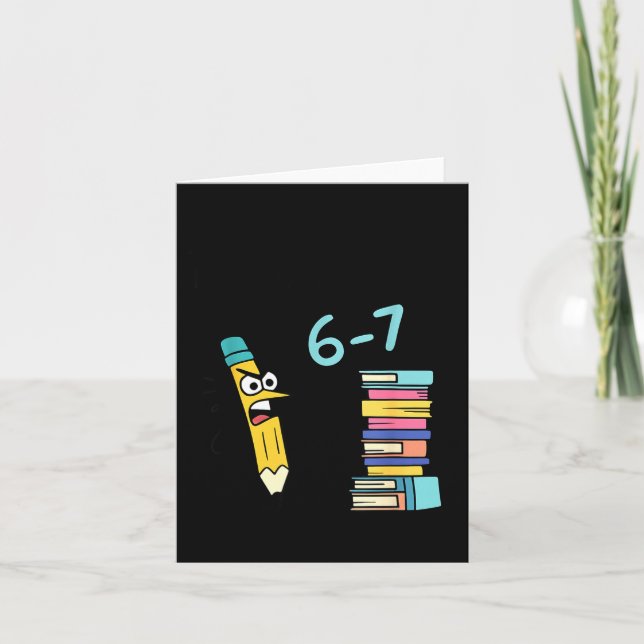 Funny Reading Six Seven Meme Book Lover 67 Teacher Card (Front)