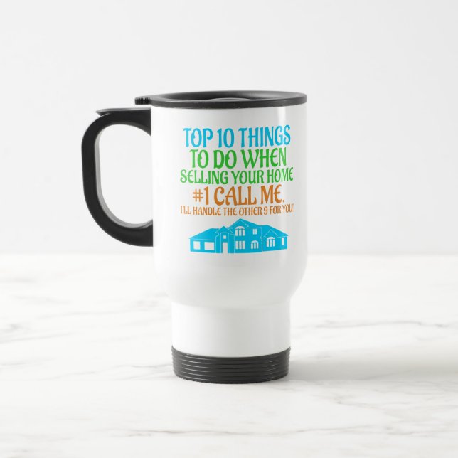 Funny Real Estate Agent Broker Gift Cute Realtor Travel Mug (Left)