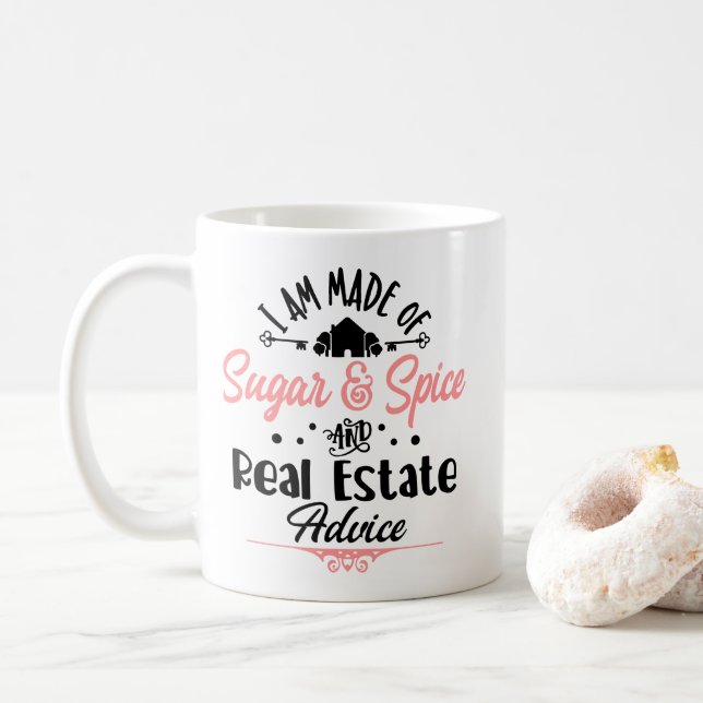 Funny Real Estate Agent Gift Home Broker Realtor Coffee Mug (With Donut)