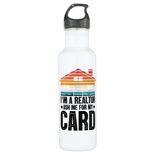 Funny Real Estate Agent Gift House Broker Realtor  Stainless Steel Water Bottle