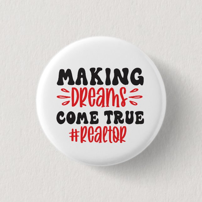 Funny Real Estate Agent Home Broker Realtor   Button (Front)