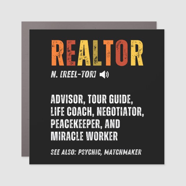 Funny Real Estate Broker Realtor  Car Magnet (Front)