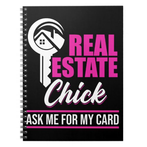 Funny Real Estate Chick Property Broker Women Notebook