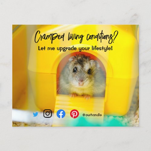 funny real estate cramped living pet hamster flyer