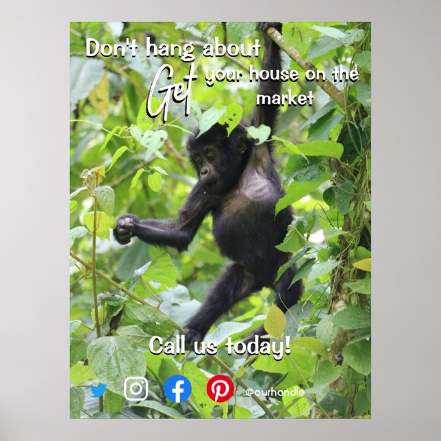 funny real estate Don't hang about Postcard Poster (Front)