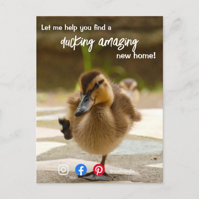 Funny Real Estate Duckling Referral Card (Front)