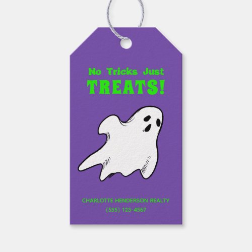 Funny Real Estate Ghost Halloween Gift Tags