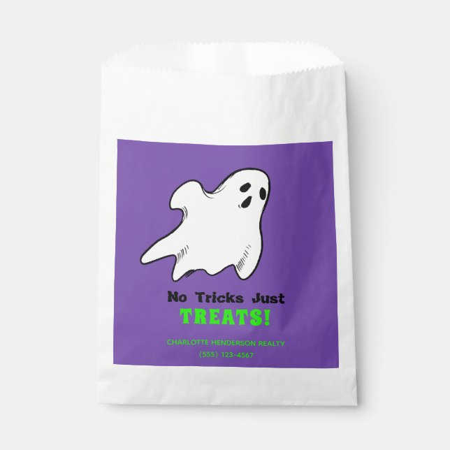 Funny Real Estate Ghost Halloween Treat Favor Bag (Front)