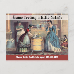 Funny Real Estate Marketing vintage women Postcard