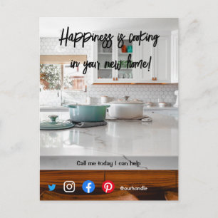 funny real estate postcard cooking new home