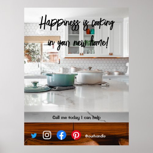 funny real estate postcard cooking new home poster