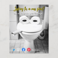 funny real estate postcard cramped toilet