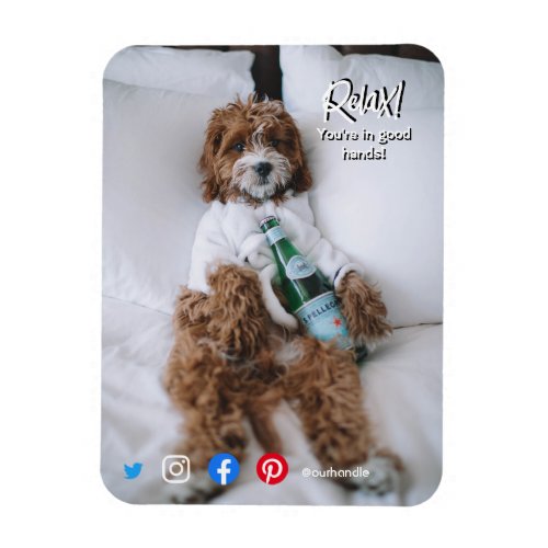 funny real estate postcard relax bed dog magnet