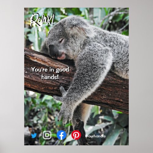 funny real estate postcard relaxed koala poster