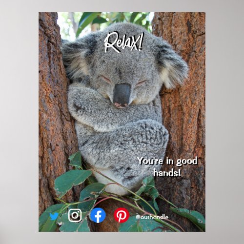 funny real estate postcard relaxed koala poster