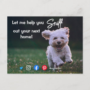 funny real estate sniff out your next home dog pos postcard
