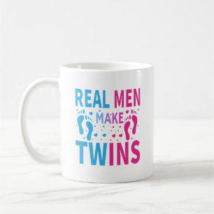 Funny real men twin word art coffee mug