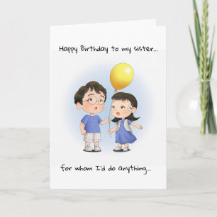 Funny  Real Parents Happy Birthday Sister  Card