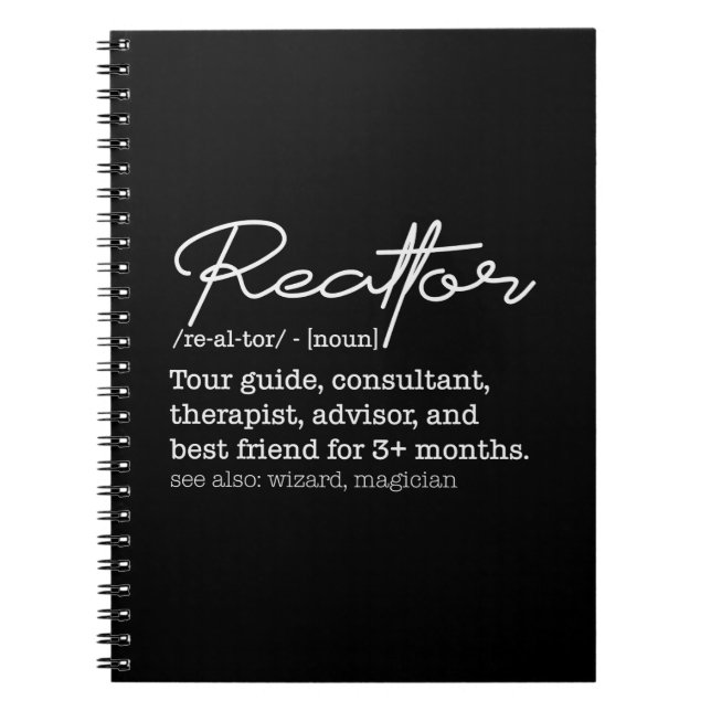 Funny Realtor Job Description Real Estate Humor Notebook (Front)