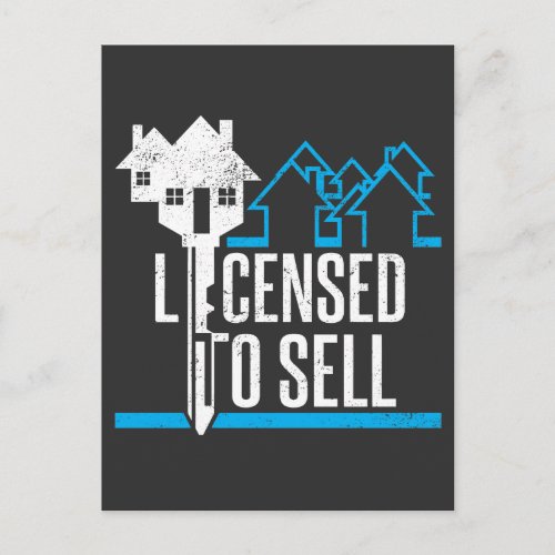 Funny Realtor Licensed to Sell Real Estate Agent Postcard