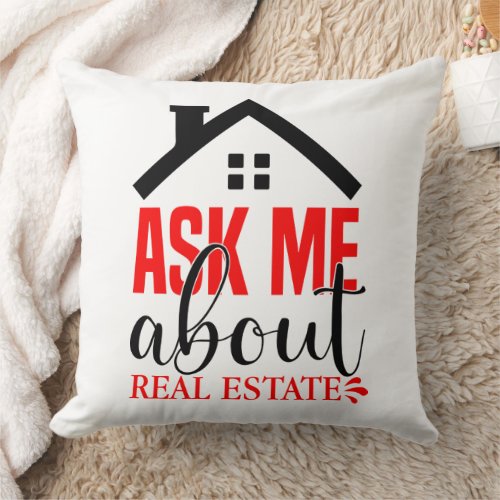 Funny Realtor Real Estate Agent Home Broker Throw Pillow