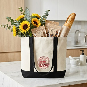 Funny Realtor Real Estate Agent Name Logo Tote Bag