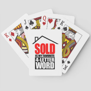 Funny Realtor SOLD Is My Favorite 4 Letter Word Poker Cards