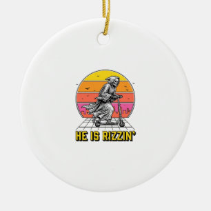 Funny Reaper Scooter Vintage Sunset Shirt Design_1 Ceramic Ornament