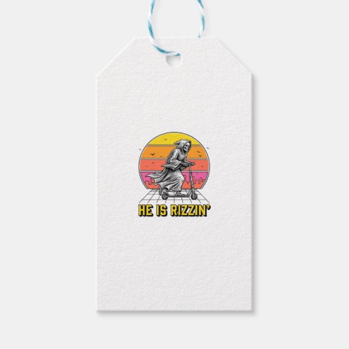 Funny Reaper Scooter Vintage Sunset Shirt Design_1 Gift Tags