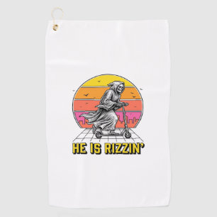 Funny Reaper Scooter Vintage Sunset Shirt Design_1 Golf Towel