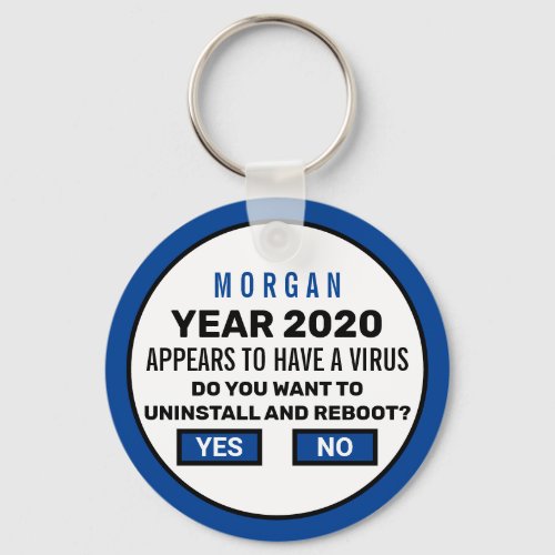 Funny Reboot 2020 Computer Geek Personalized Keychain