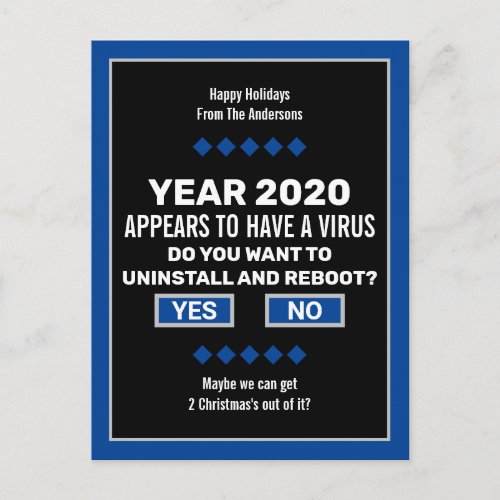 Funny Reboot 2020 Computer Nerd Silly Christmas Postcard