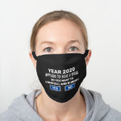 Funny Reboot 2020 Computer Nerd Virus Warning Black Cotton Face Mask (Worn)