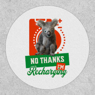 Funny Recharging Koala Introvert Mood Patch