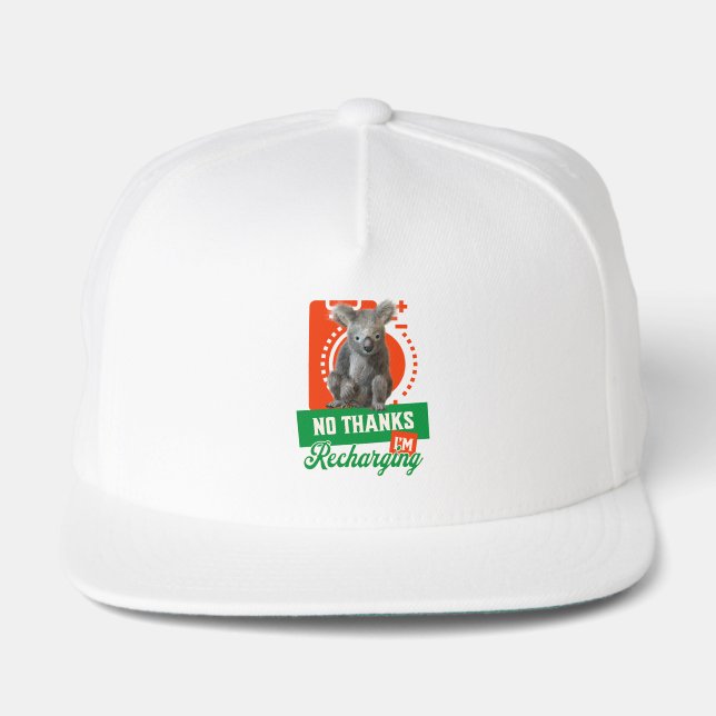 Funny Recharging Koala Introvert Mood Snap Back Hat (Front)
