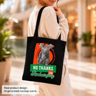 Funny Recharging Koala Introvert Mood Tote Bag