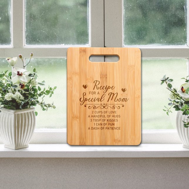 Funny Recipe for a Special Mom, Engraved  Cutting Board (Creator Uploaded)