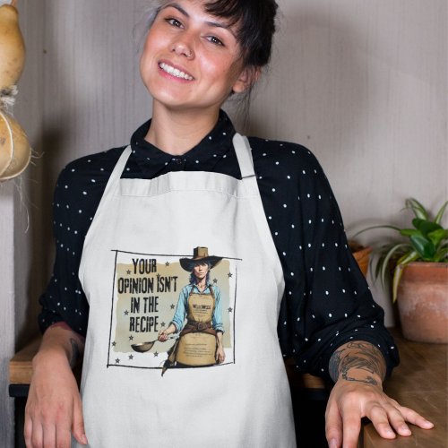 Funny Recipe Saying Sarcastic Phrase Western Woman Adult Apron