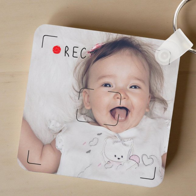 Funny Record Red Dot Custom Photo Keychain (Creator Uploaded)