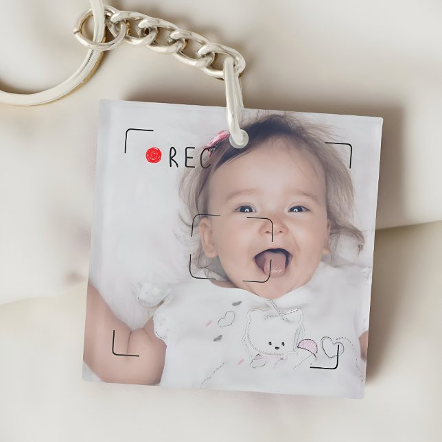 Funny Record Red Dot Custom Photo Keychain (Creator Uploaded)