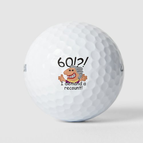 Funny Recount 60th Birthday Golf Balls