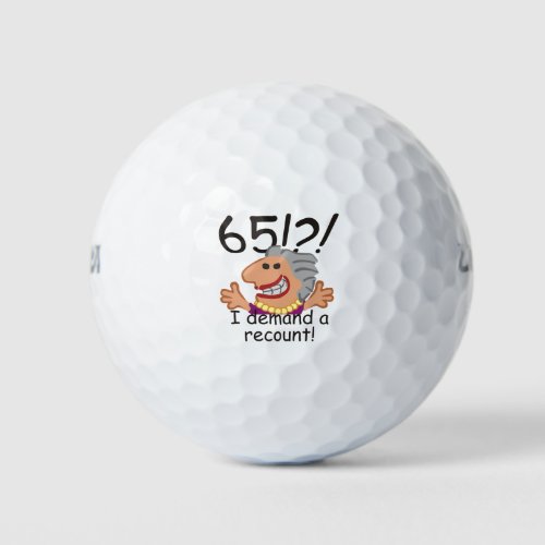 Funny Recount 65th Birthday Golf Balls