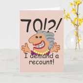 Funny Recount 70th Birthday Card (Yellow Flower)