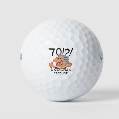 Funny Recount 70th Birthday Golf Balls