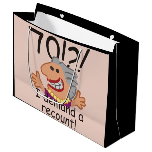 Funny Recount 70th Birthday Large Gift Bag